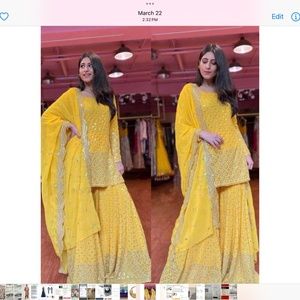 YELLOW SHARARA SUIT FOR WOMEN